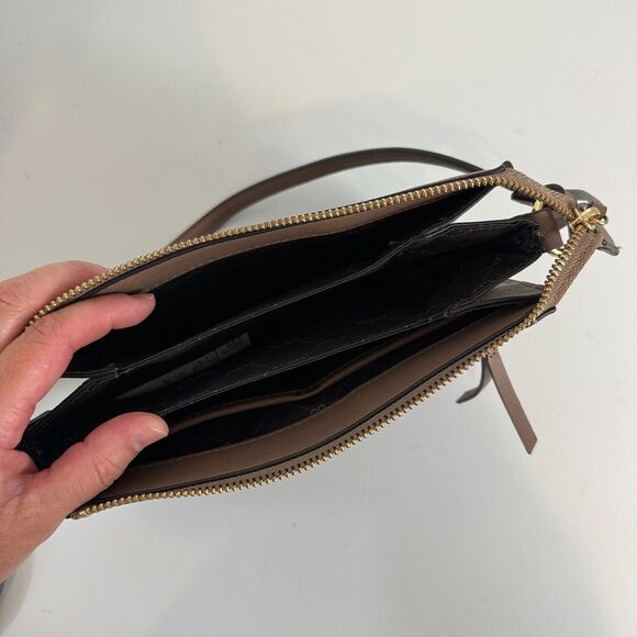 ALDO Brown Faux Leather Small Crossbody Bag Purse Handbag Adjustable Strap - Picture 5 of 11